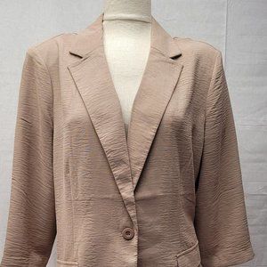 NYCC New York Clothing Co. Blazer Tan/Beige 3/4 Sleeve XL